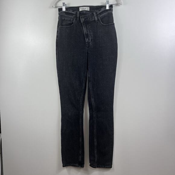 Abercrombie & Fitch The 90s Slim Straight Ultra High Rise Jeans Curve Love 25 S - Picture 10 of 10